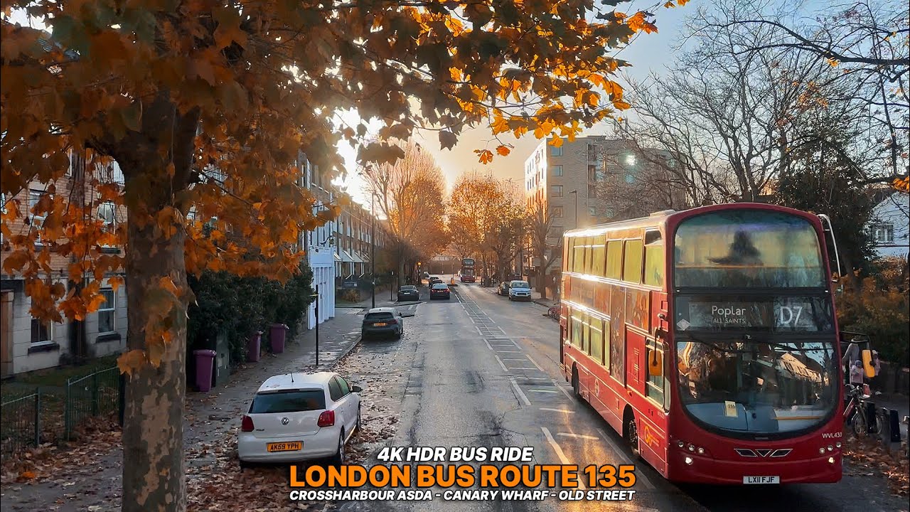 London Bus Journey through East London's Streets | London Bus 135 from Crossharbour to Old Street 🚌