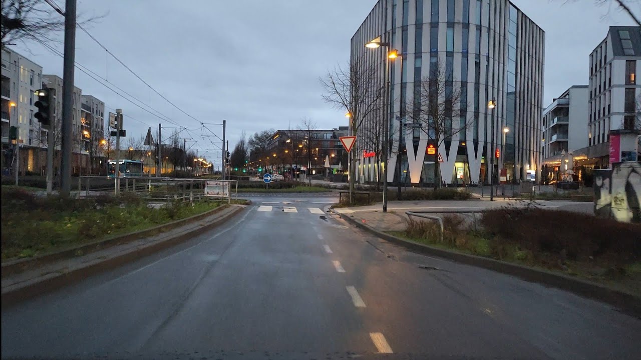 a drive from Frankfurt east to newly constructed area Frankfurt-riedberg PLEASE LIKE&SUBCRIBE