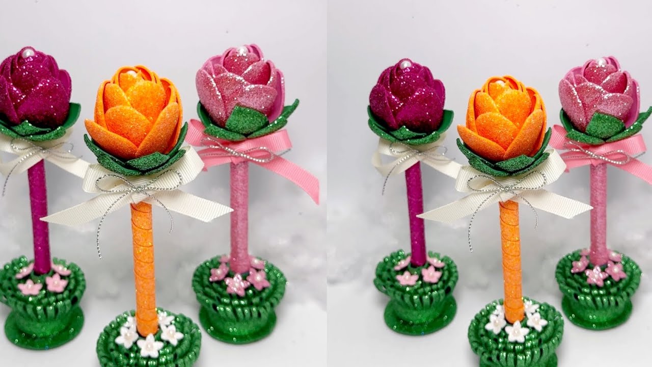 🥰lapiceros ✨️decorados🖍 con foami o goma Eva 🌹