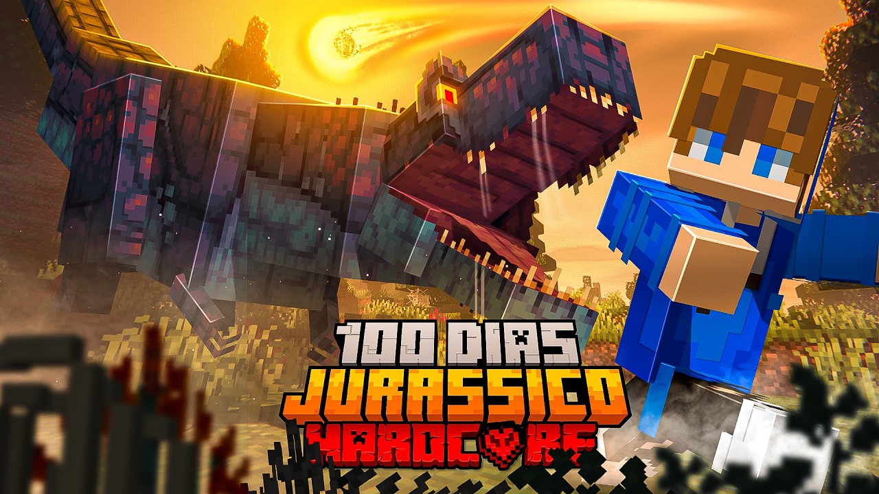 SOBREVIVI 100 DIAS NO MUNDO JURASSICO DO MINECRAFT HARDCORE
