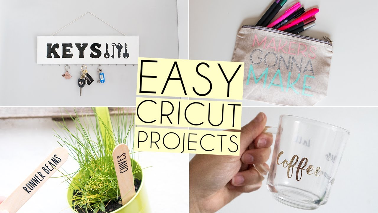 4 EASY BEGINNER CRICUT CRAFT TUTORIALS USING TEXT