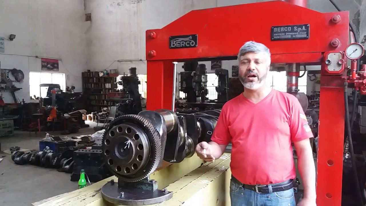 Straightening of CAT 3516 crankshaft with subtitles- NBAE