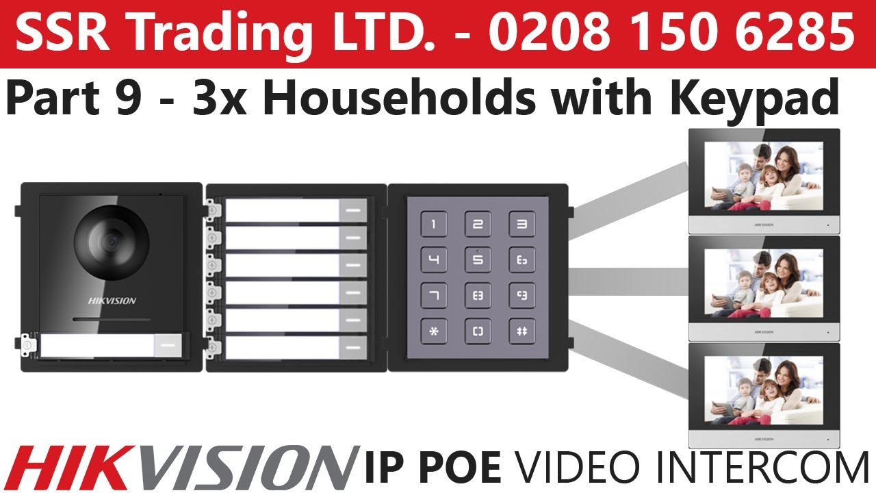 Руководство по установке IP-домофона Hikvision PoE, часть 9: настройка DS-KD-KP для 3 квартир с б...