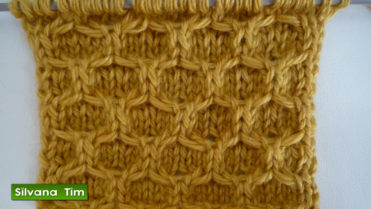 Lindo Punto (puntada) de PANAL o de ABEJA. Tejido con dos agujas # 395