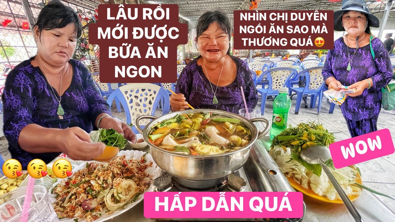 Ấm lòng! Bao năm rong ruổi đi bán vé số, hôm nay chị Duyên mới được ăn một bữa ăn ngon như thế này