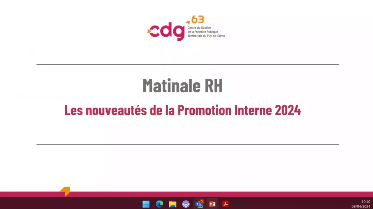 Matinale RH - Focus sur les nouveautés de la promotion interne 2024