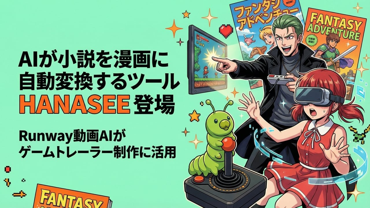 ゲーム制作ニュース｜小説から漫画が作れるAI /  トレーラー、ボイスなどにAIアセット導入が増加 / 他