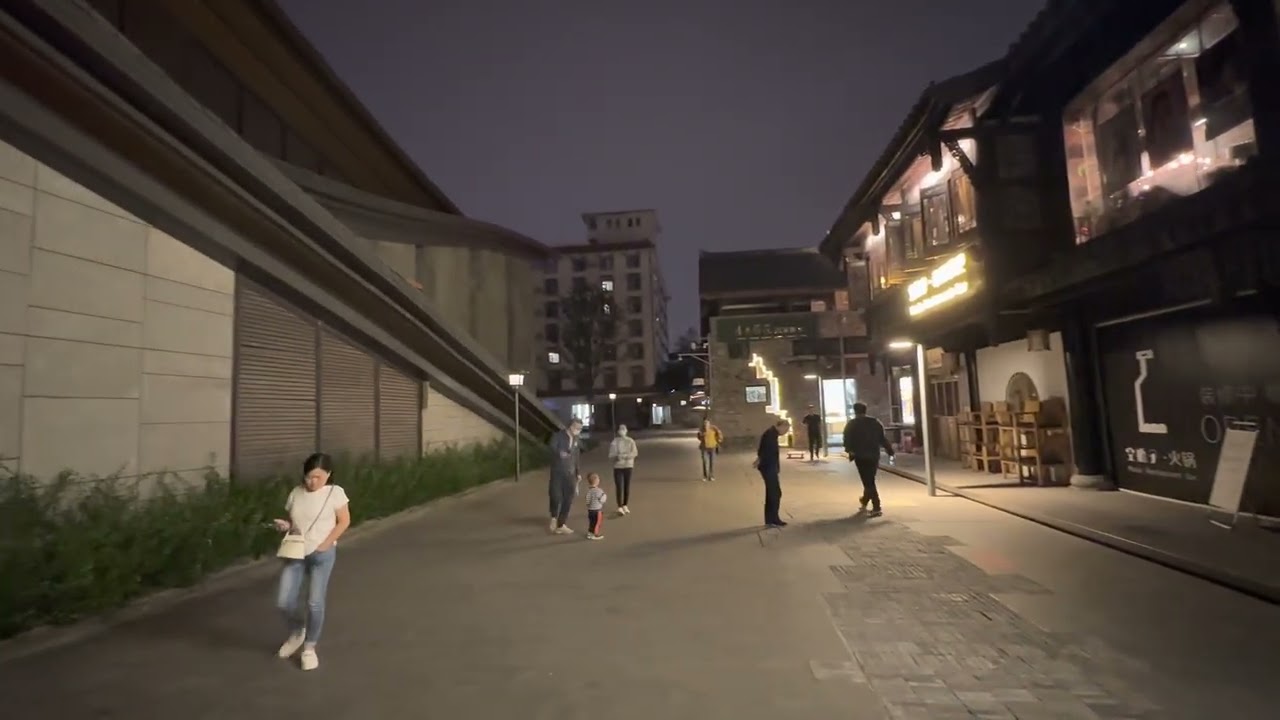 Chinese Street Night Walking in Ancient City ASMR Ambience | WalkTube 4K