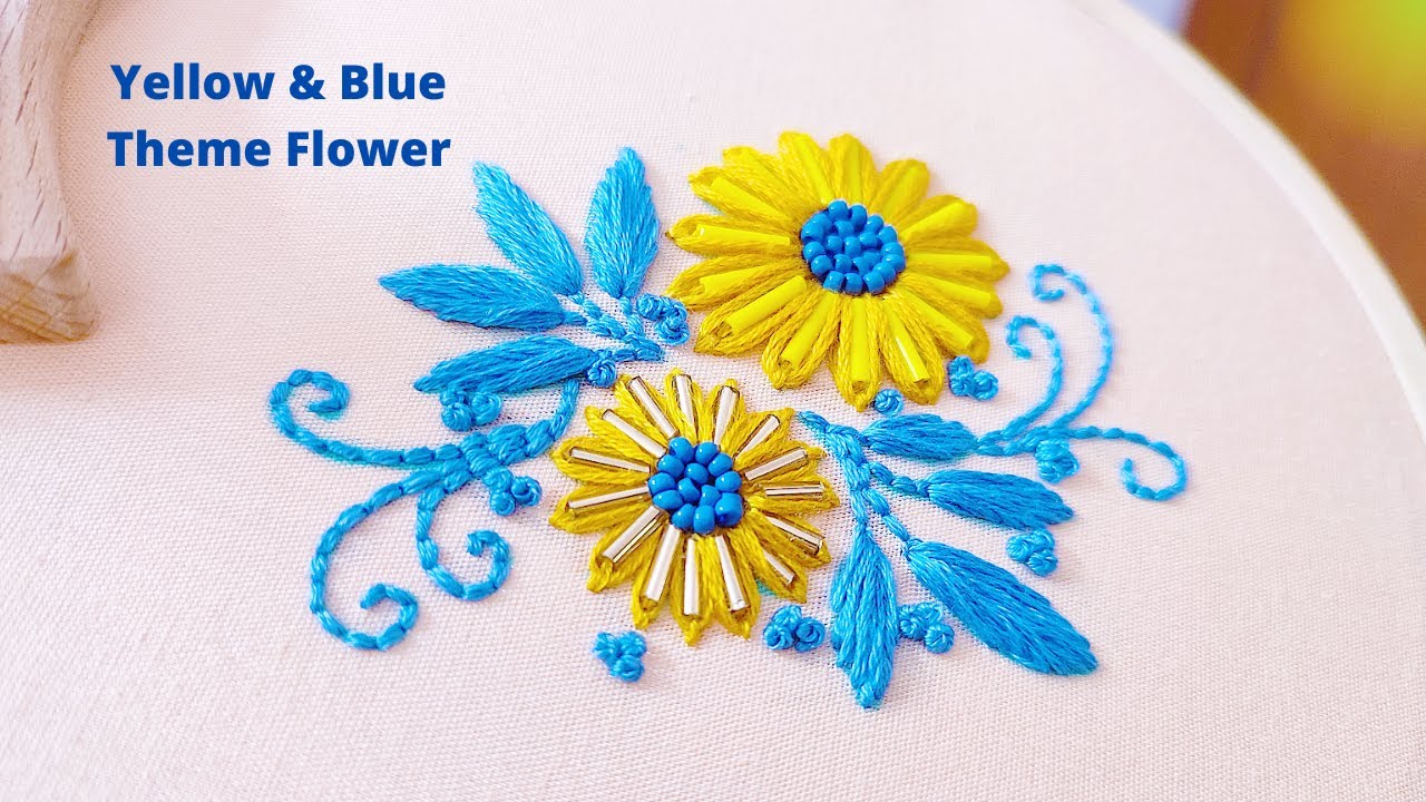 Super Creative Flower Embroidery with Beads Basic Stitches /Super Creative Hand Embroidery Hoop Art