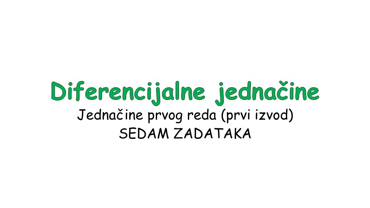 Diferencijalne jednačine - Jednačine prvog reda - primjeri 1 | Enginist Show Ep. 75