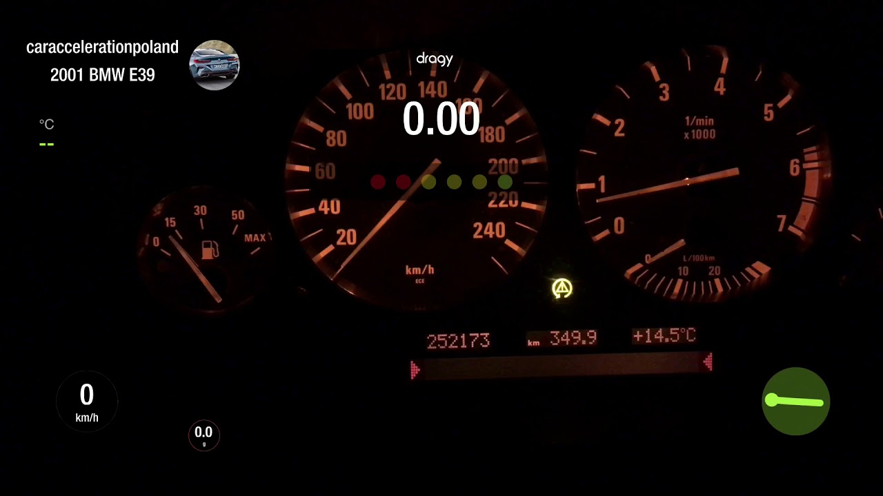 BMW E39 540i Acceleration - 0-100km/h