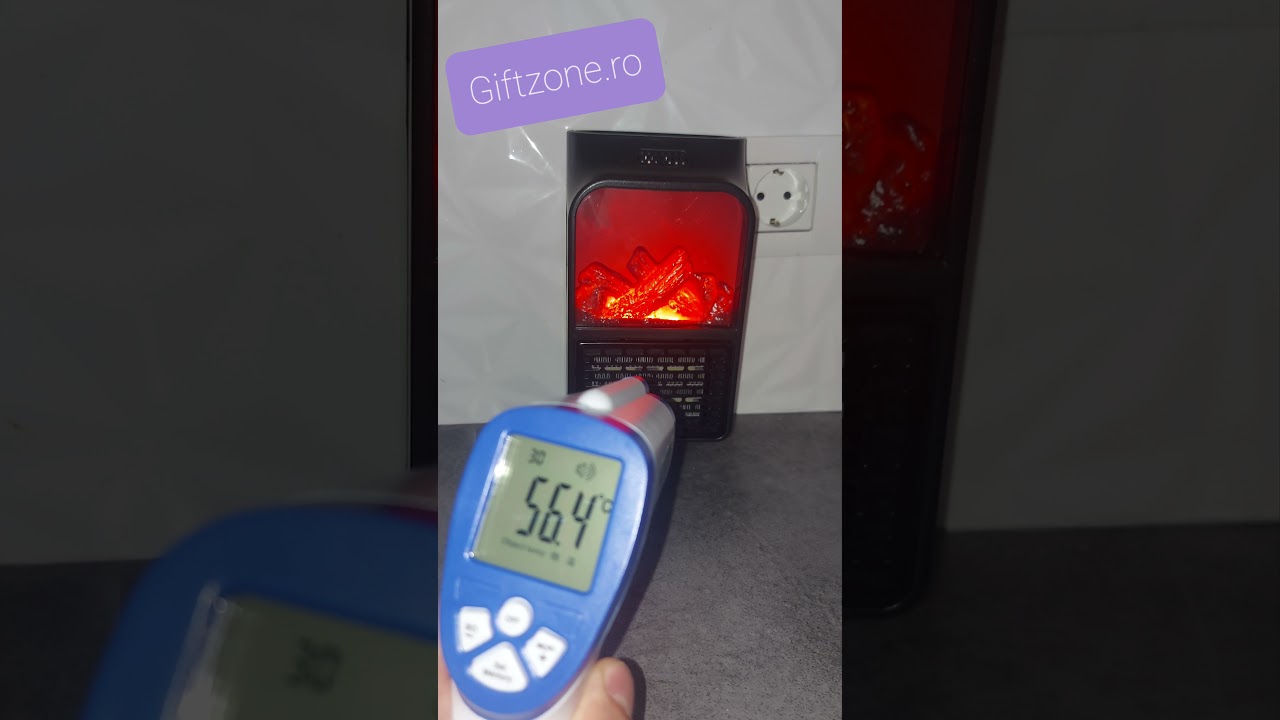 Aeroterma portabila cu efect de semineu Flame Heater, 900w consum, telecomanda inclusa.