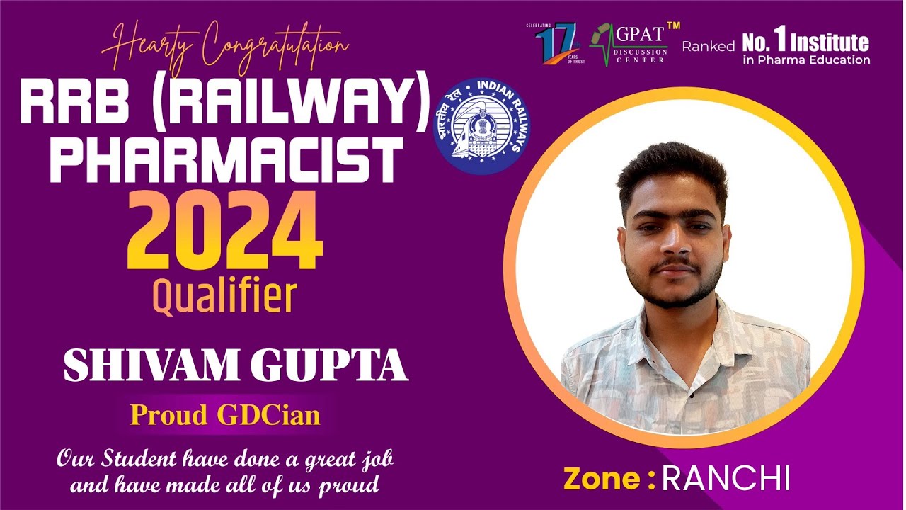🎤 INTERVIEW SESSION- SHIVAM GUPTA RRB (RAILWAY) PHARMACIST QUALIFIED STUDENT #rrbpharmacist #result