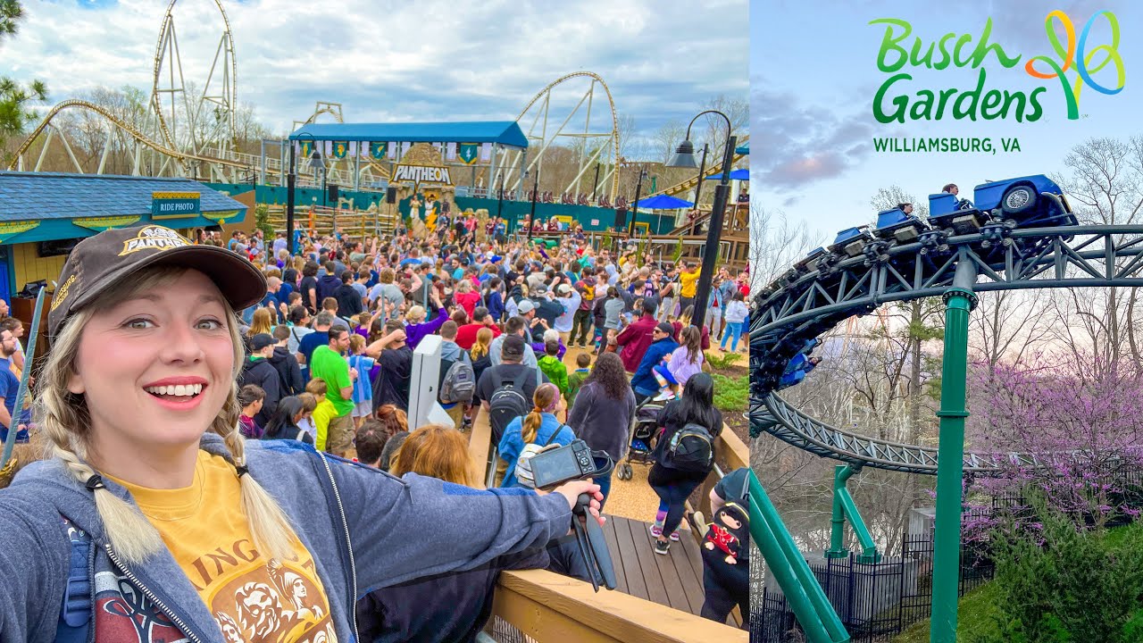 Busch Gardens Williamsburg MY FIRST TIME! Pantheon, Verbolten, Alpengeist, Food, Shows & MORE!