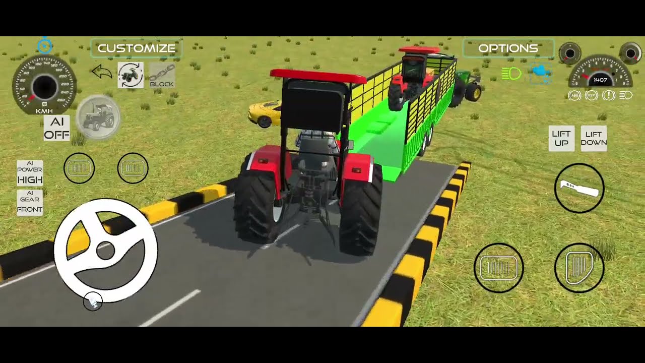 Loading two tractor 🚜 in trolley in game by jonder tractor #indianvehiclessimulator3dvideos 