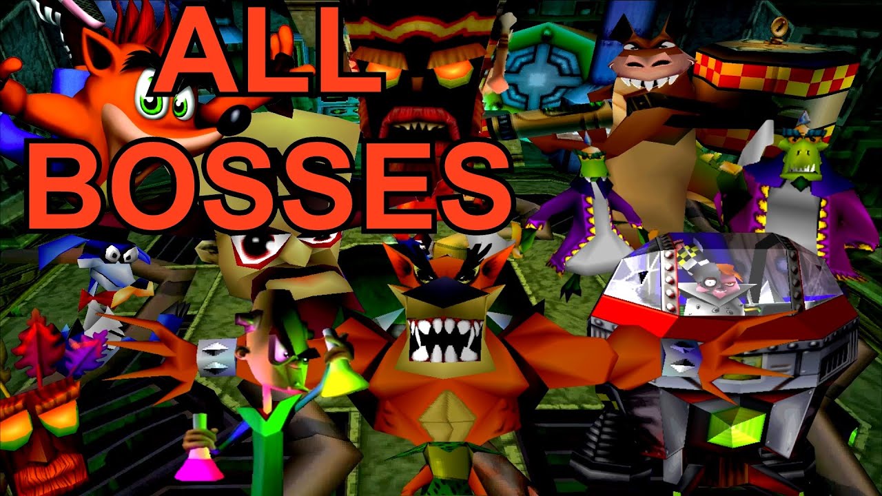 Crash Bandicoot 1, 2 and 3 - ALL Bosses (No Damage)