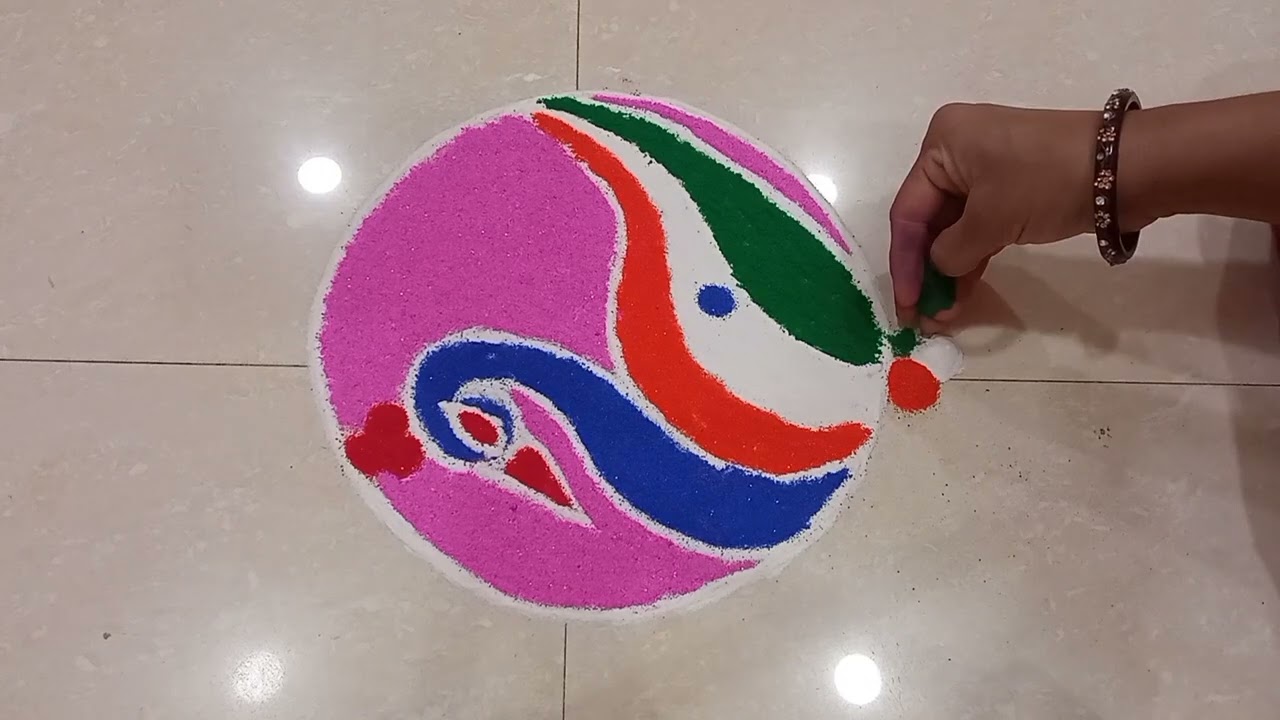 Republic Day Rangoli Designs|Easy Republic Day Rangoli for Beginners|Easy Rangoli Designs|Muggulu