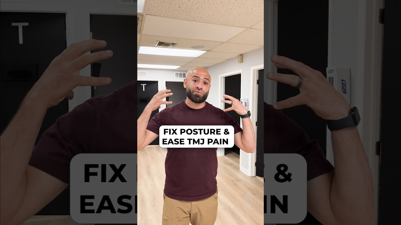 Fix posture, ease TMJ pain. Try this! 💪 #TMJRelief #PostureFix #ytshorts #chiropratic #viral