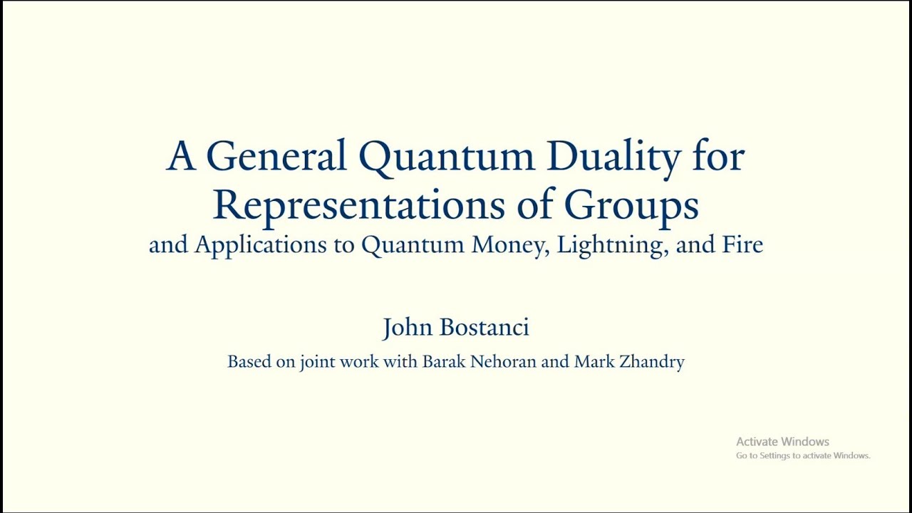 A General Quantum Duality for Representations of Groups with Applications to Quantum Money