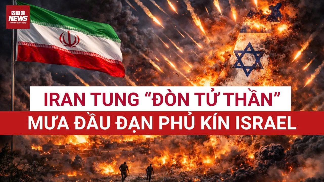 KINH HOÀNG: Tên lửa Iran tách loạt đầu đạn giữa trời, trút thẳng “mưa hỏa lực” xuống Israel