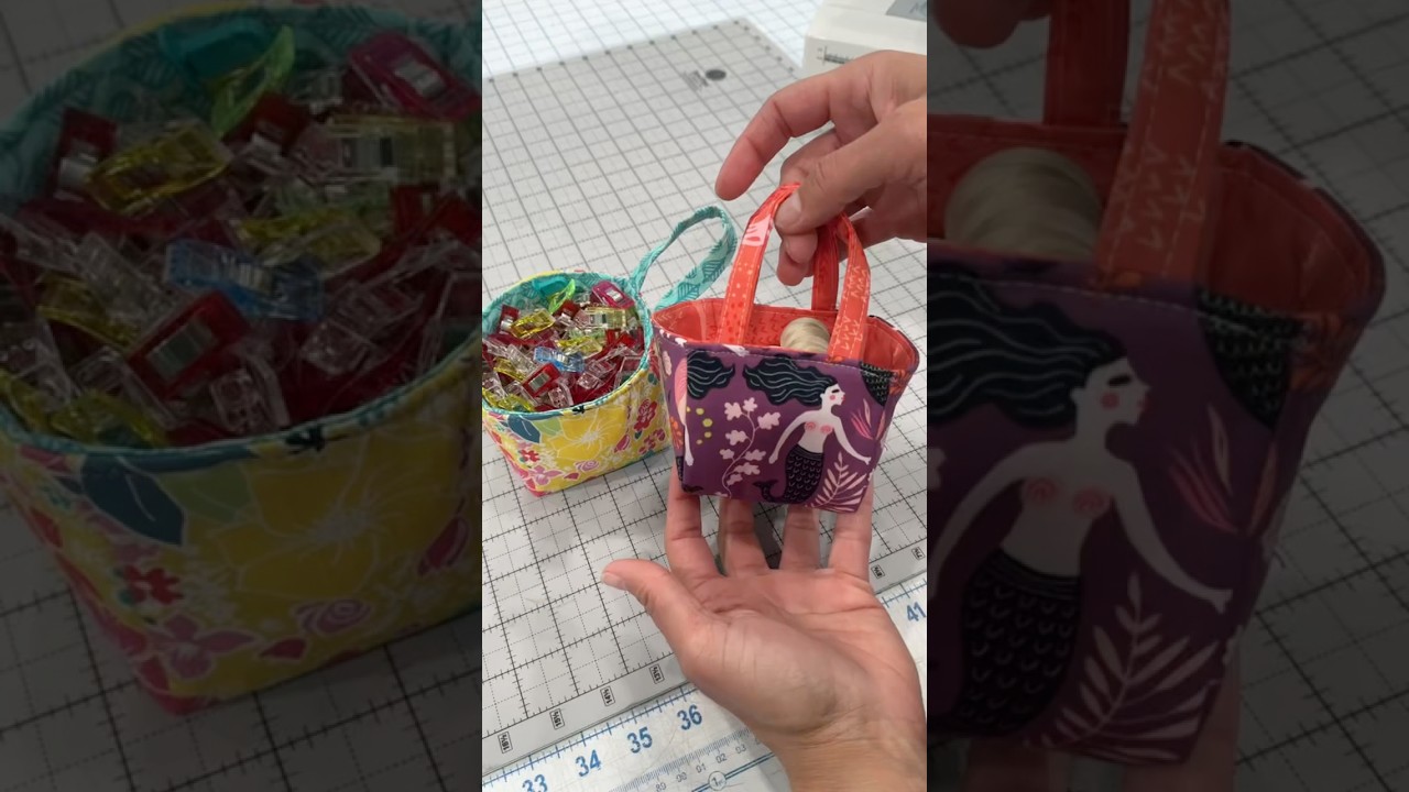How to Sew a Teensy Fabric Basket Tutorial
