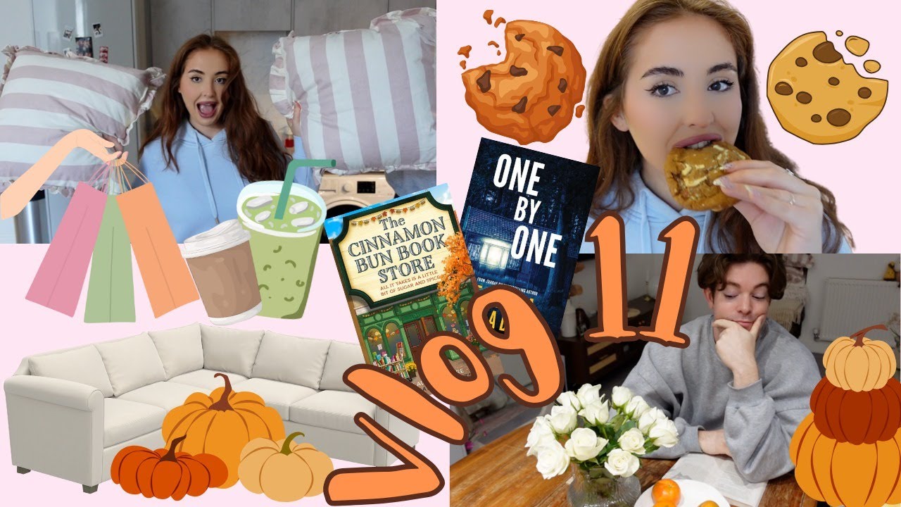 vlog 11 - cozy vlog, new home decor, cookies, books update, cooking, walks, and matcha 🍁 🍪 📚 🛋️ 🛍️ 🍵