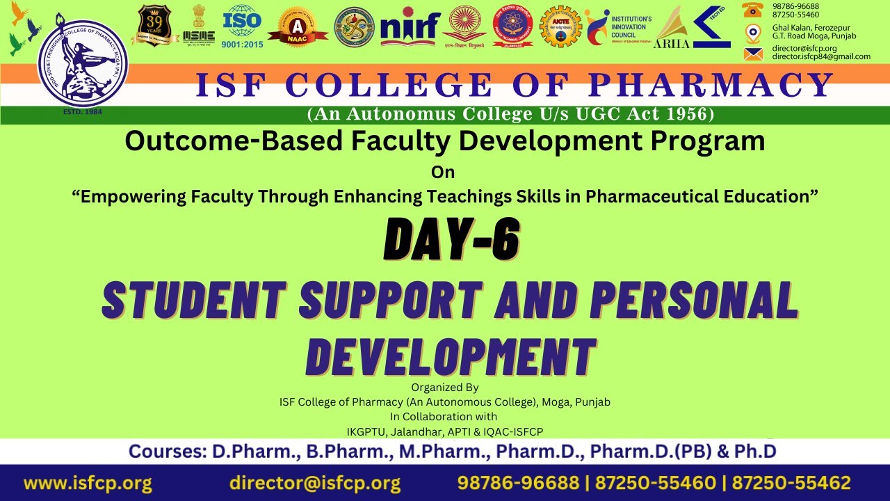 Day-6 Student Support and Personal Development | Faculty Development Program | #isfcp #fdpisfcp2025