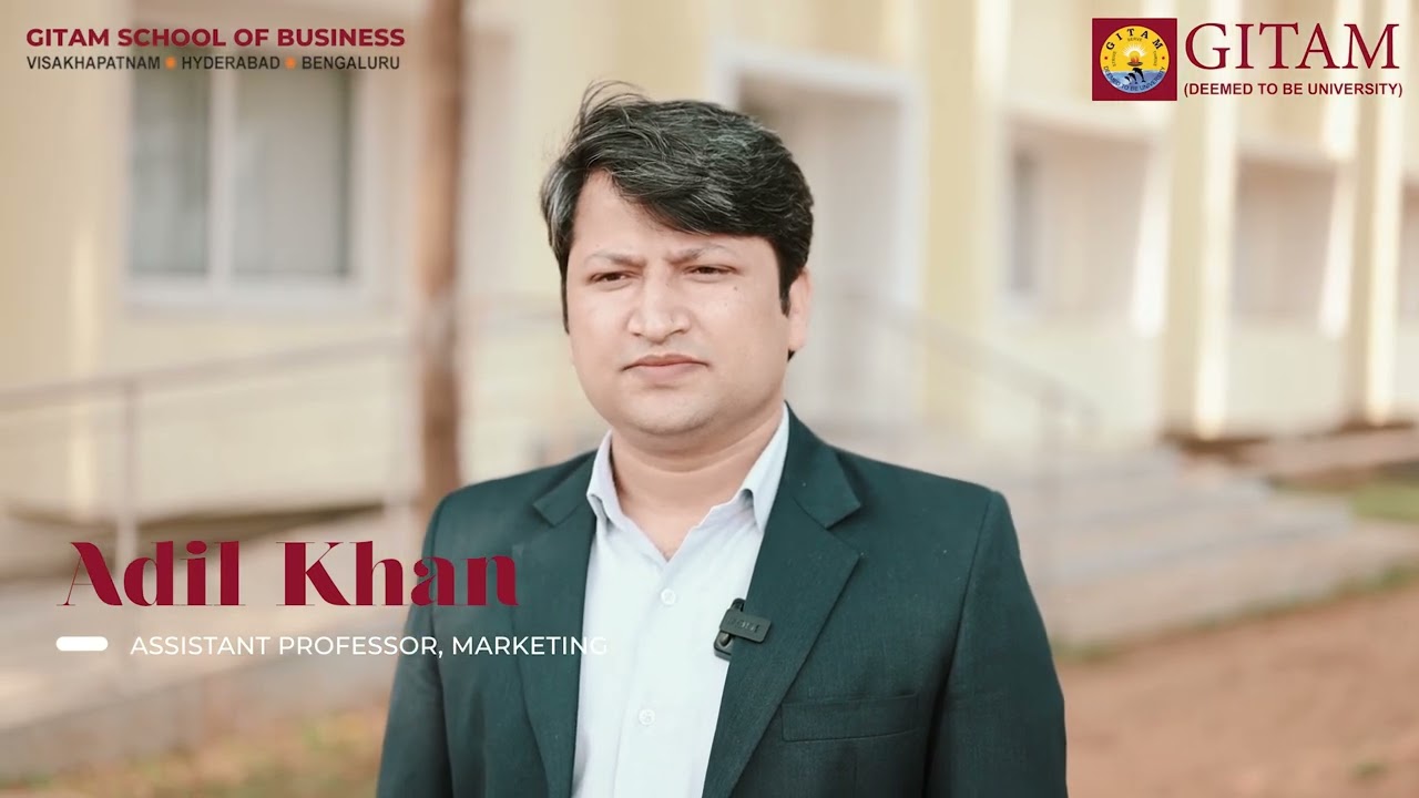 Dr Adil Khan, a Faculty Member, of GITAM School of Business