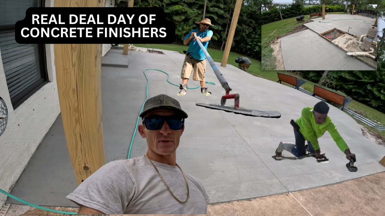 Concrete Day! A beautiful day pouring and finishing a circular concrete back patio