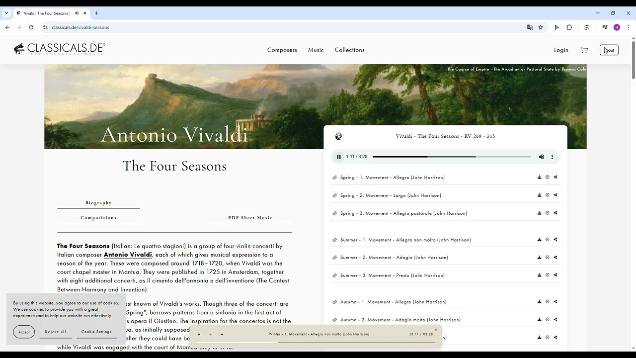 Antonio Vivaldi  The Four Seasons  Winter (1st Movement)