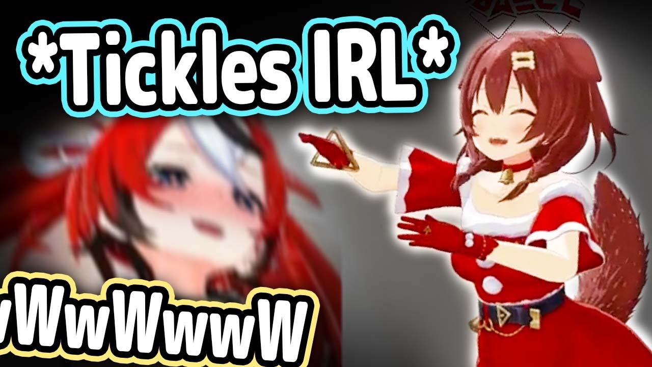 Korone Tickles Bae IRL and Yells 