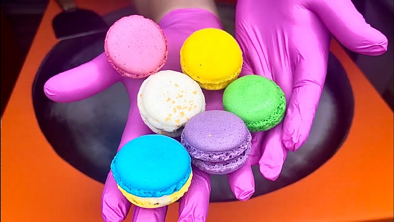 Macarons Cake Delight: Irresistible Ice Rolls ASMR #usa #asmr