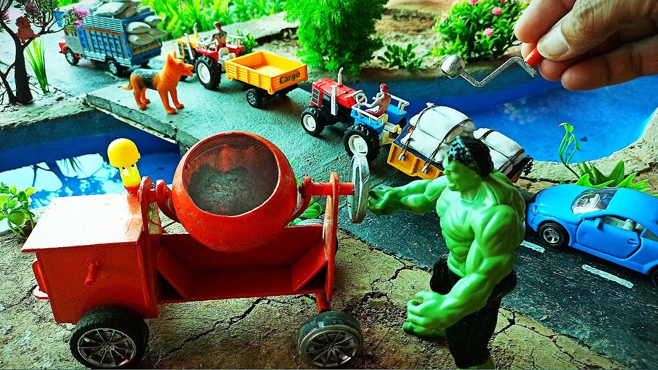 diy tractor making mini concrete bridge | mini concrete mixer machine | mini tools | cool creator#11