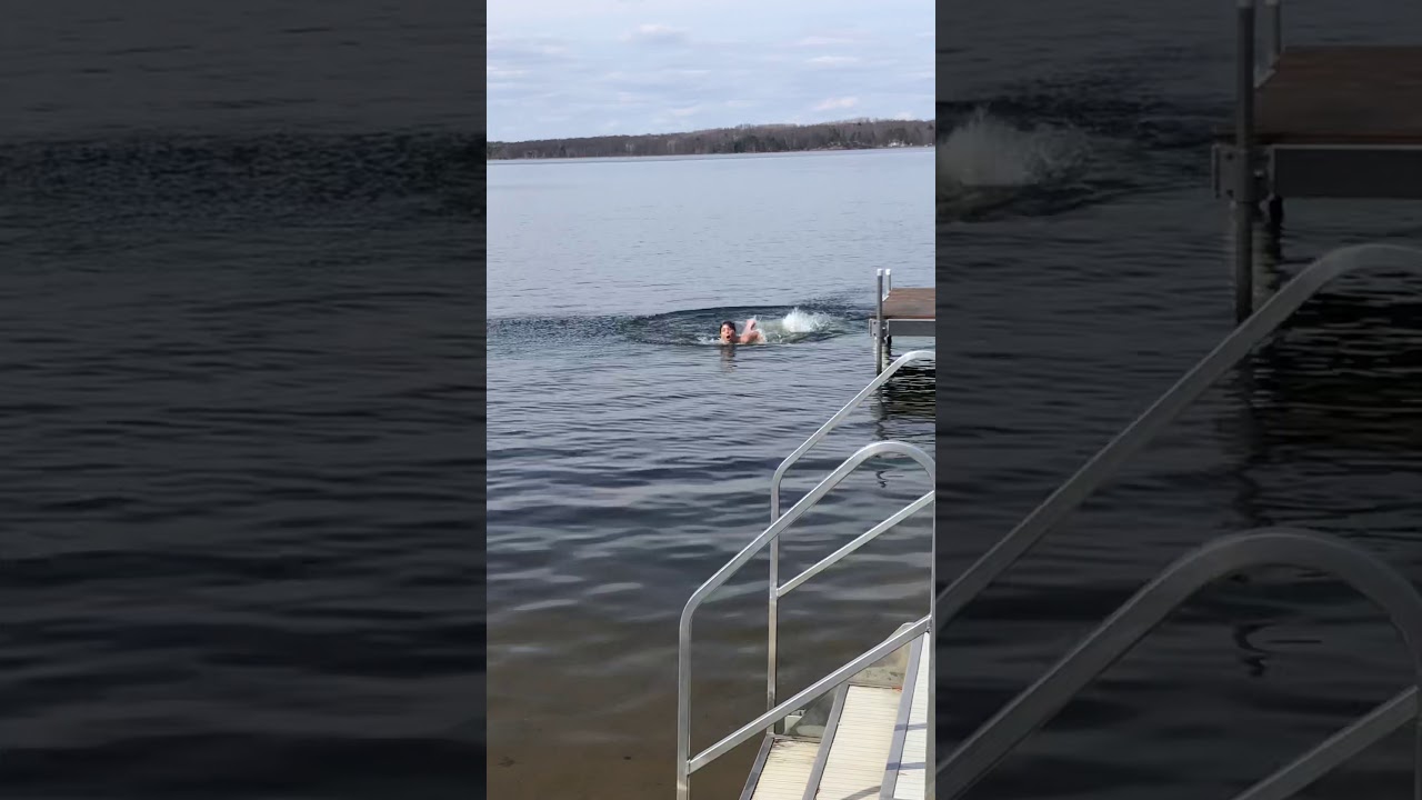 Jumping in the lake in my underwear lol