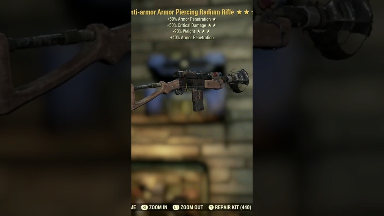 Anti Armor Radium Rifle +50% Crit -90% Weight 