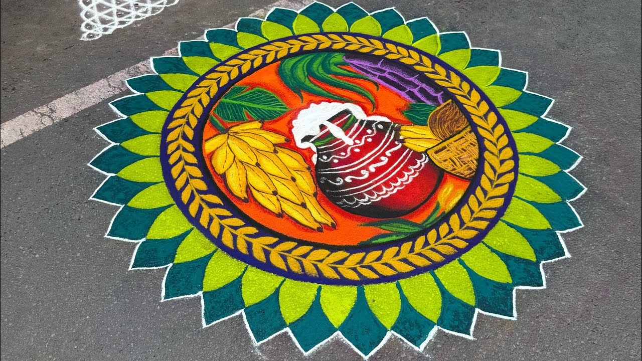 Pongal rangoli idea 💡 🌾#menteemaha #art #rangoli #youtube