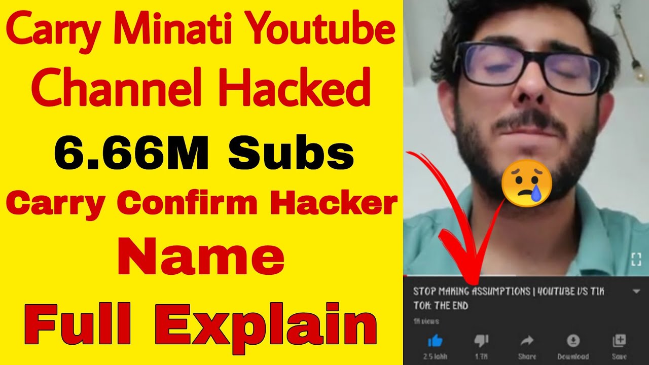 @Carryislive Carry minati Youtube channel Hacked Hacker Name Announcement ?😠