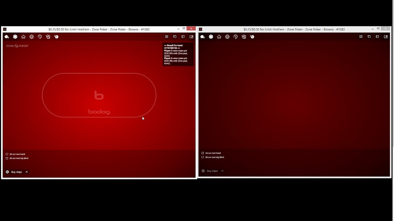 Basic NL50 Bodog  Zone Poker