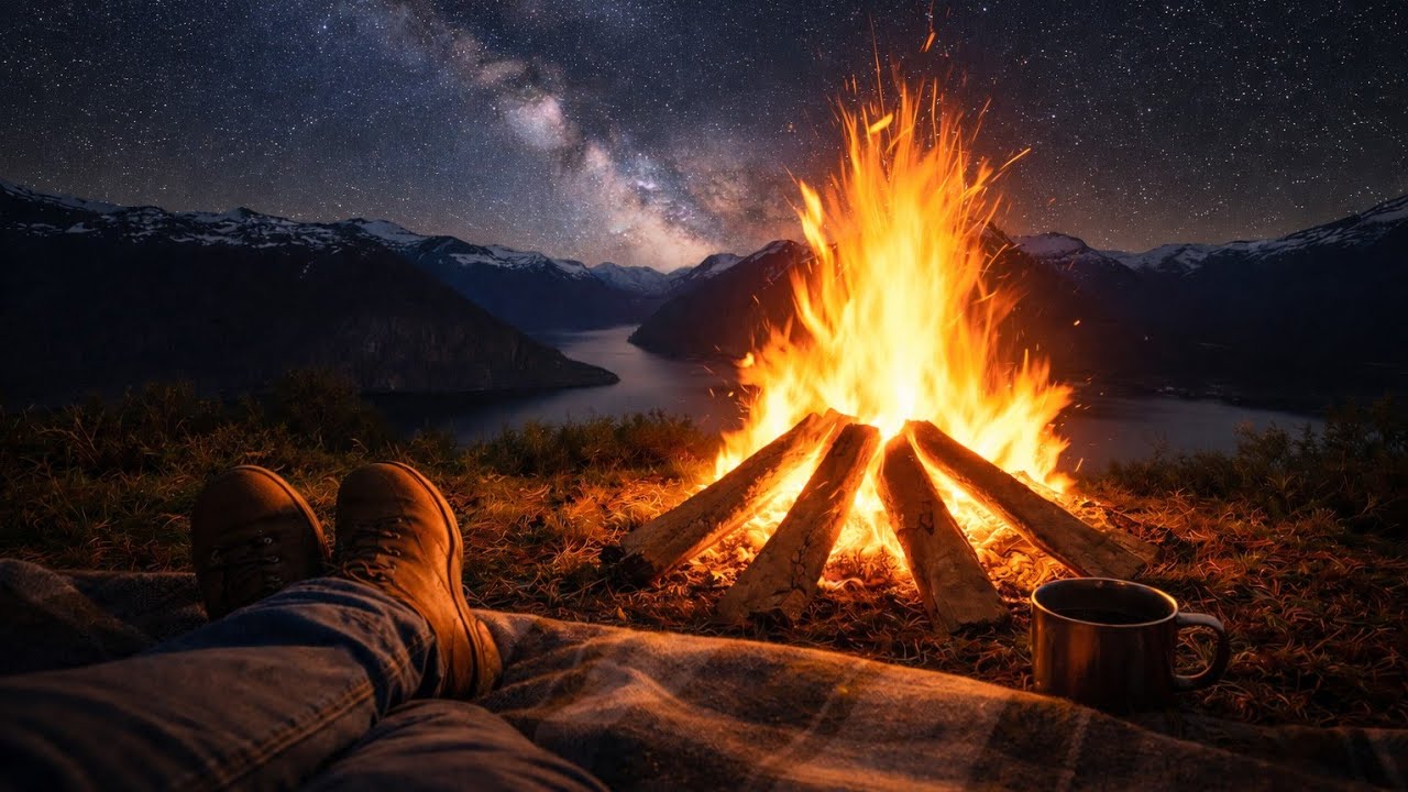 Cozy Mountain Campfire 4K 🔥 | You’ll Sleep 99% Tonight 🌙