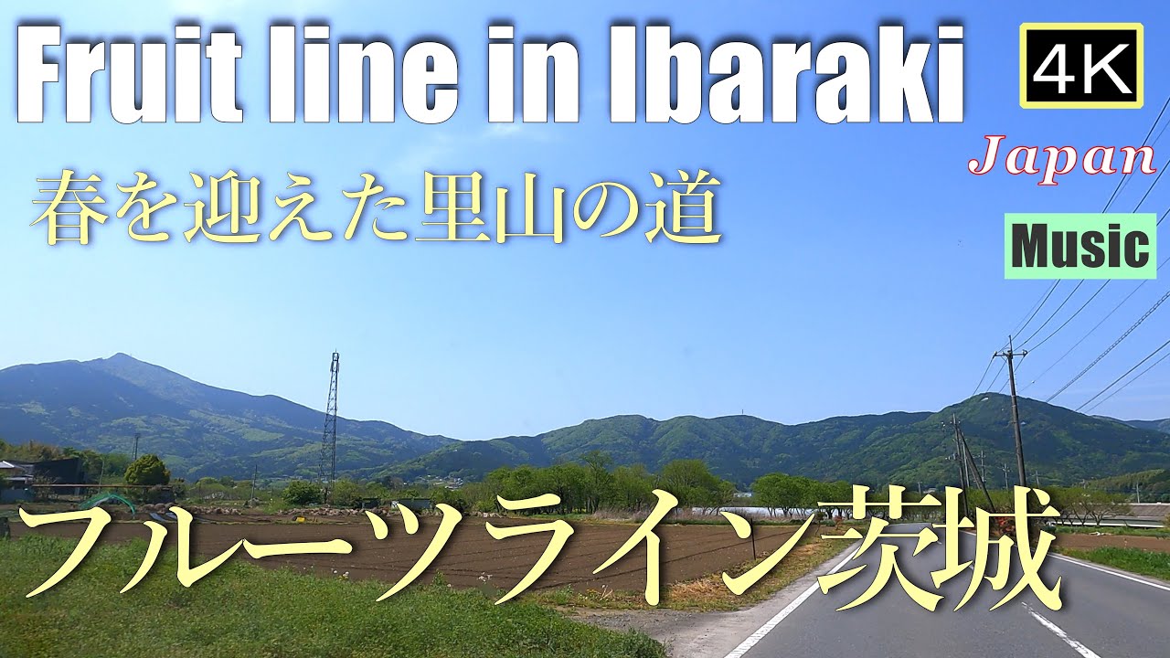 4K【フルーツライン･茨城】春を迎えた里山の道　Fruit line in Ibaraki