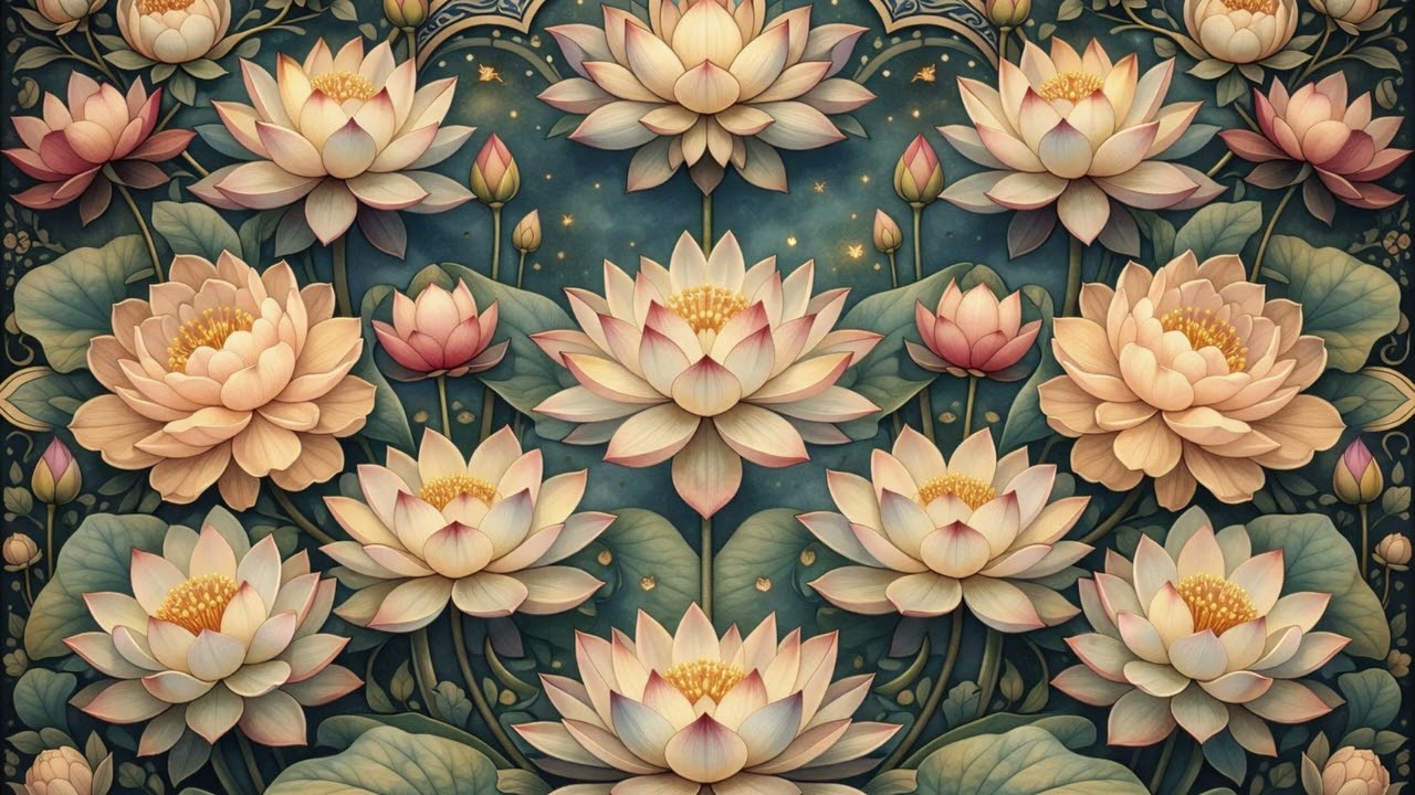LOTUS MANDALA ZEN - CALM - PEACE - REBIRTH|MANDALAS OIL PAINTING No Music - Background for TV