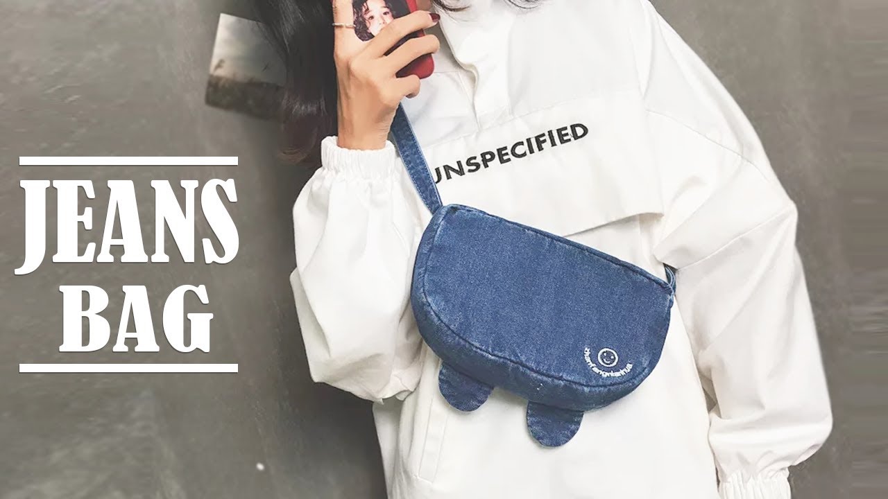 DIY SWEET DREAMS JEANS PURSE BAG IDEA // Crossbody Zipper Bag Tutorial