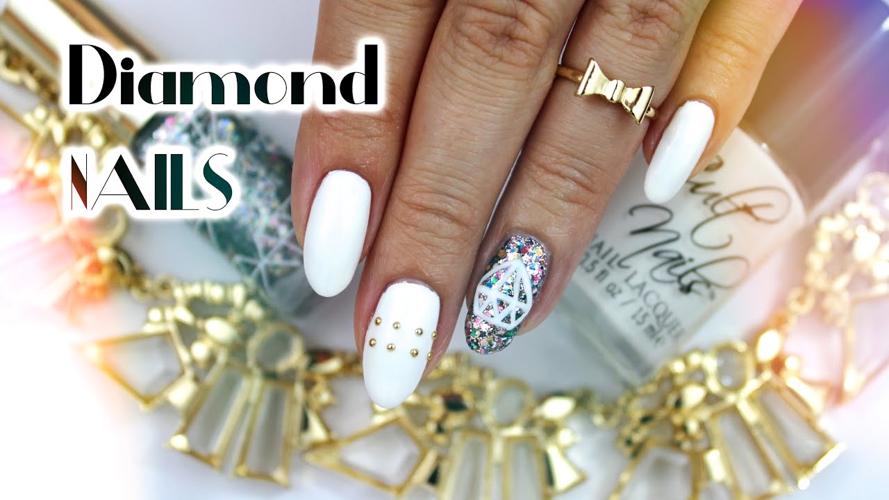 Diamonds & White | Nail Art ♡