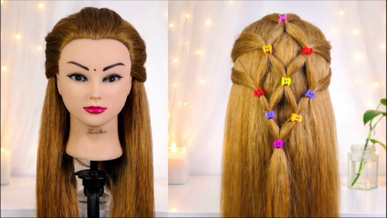 Beautiful Criss Cross Hairstyle with Butterfly Clips | Easy Hair Style for Girls🎀