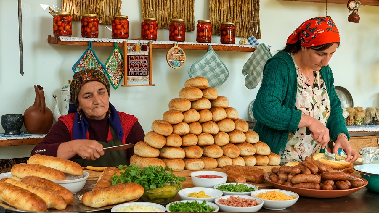 Village Feast: Homemade Sausages and Fresh Bread