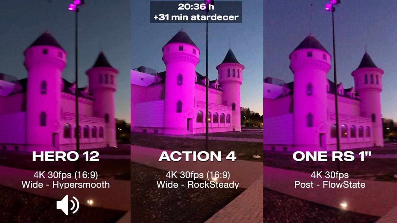 GoPro 12 vs DJI Action 4 vs Insta360 One RS Leica 🌙  Low Light y NOCHE