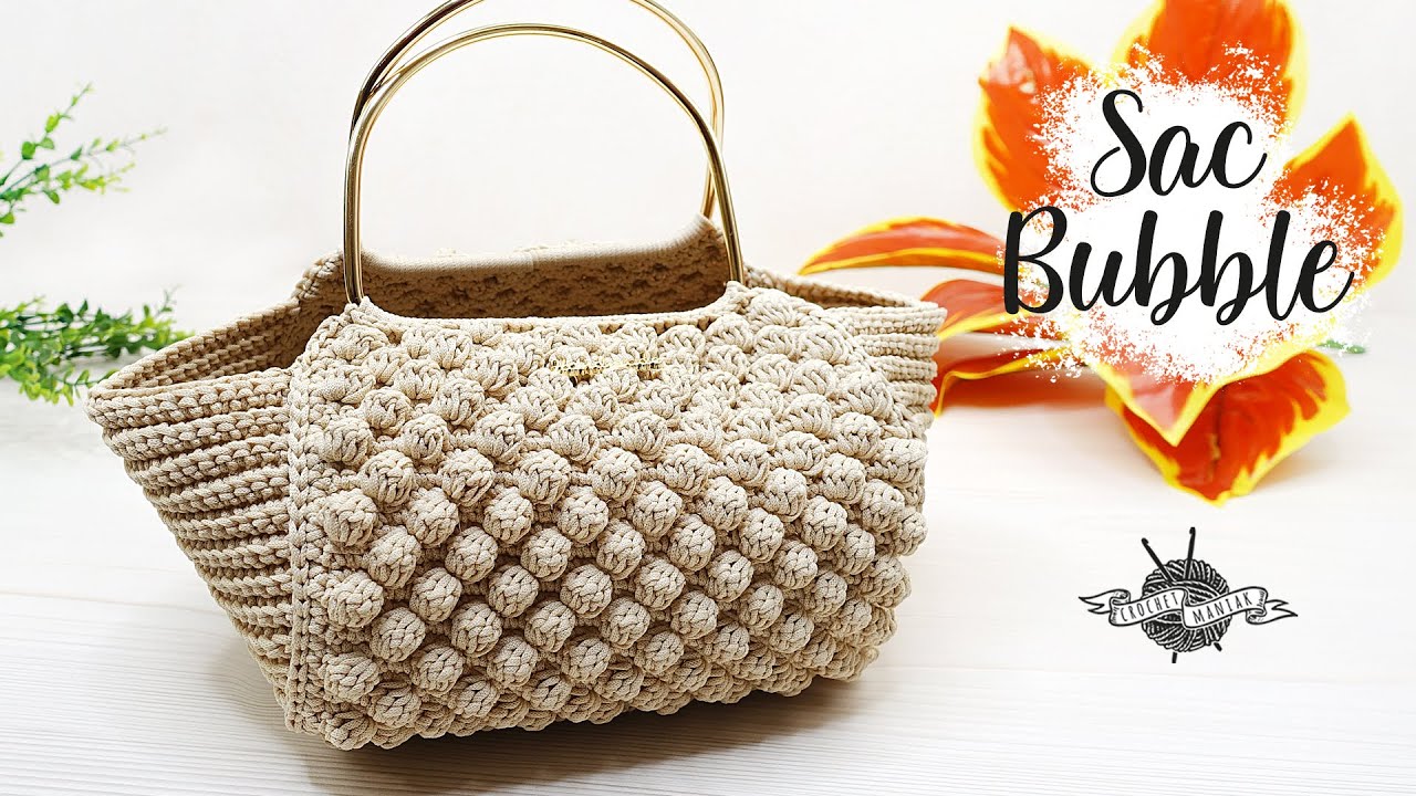 TUTORIEL CROCHET sac panier au point Bubble moderne tendance