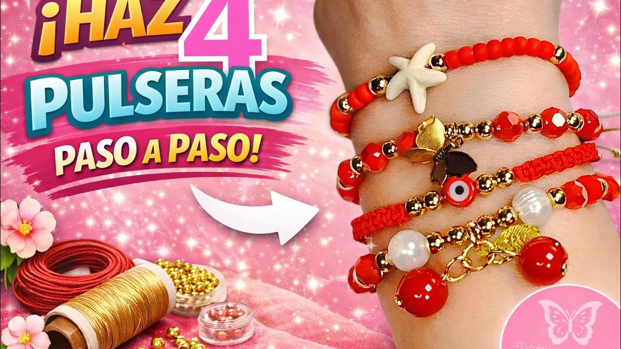 ✨Pulseras hilo chino para principiantes 👉paso a paso 
