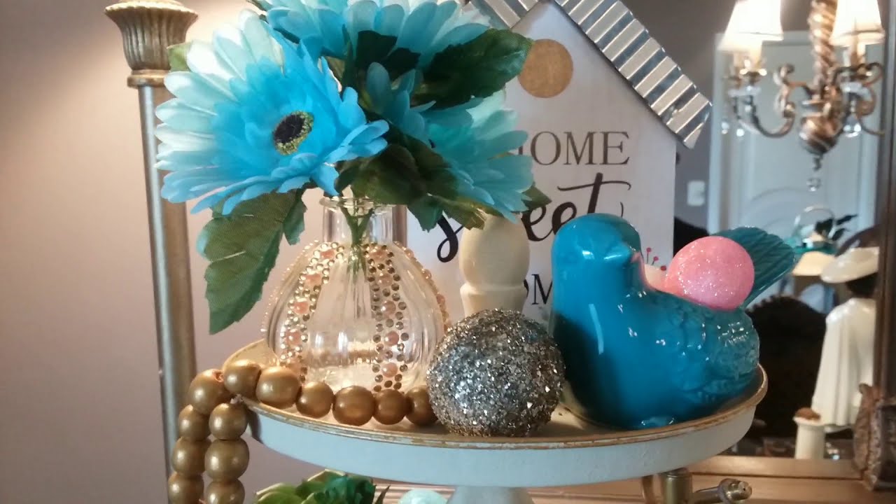 DIY 3 Tier Tray Easter Decorations||#easterdecor #tierstand #decorstyling