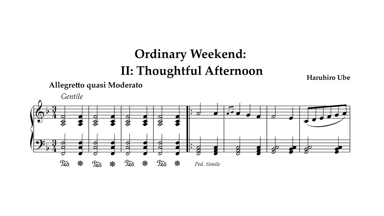 Ordinary Weekend 2 Thoughtful Afternoon(original composition)
